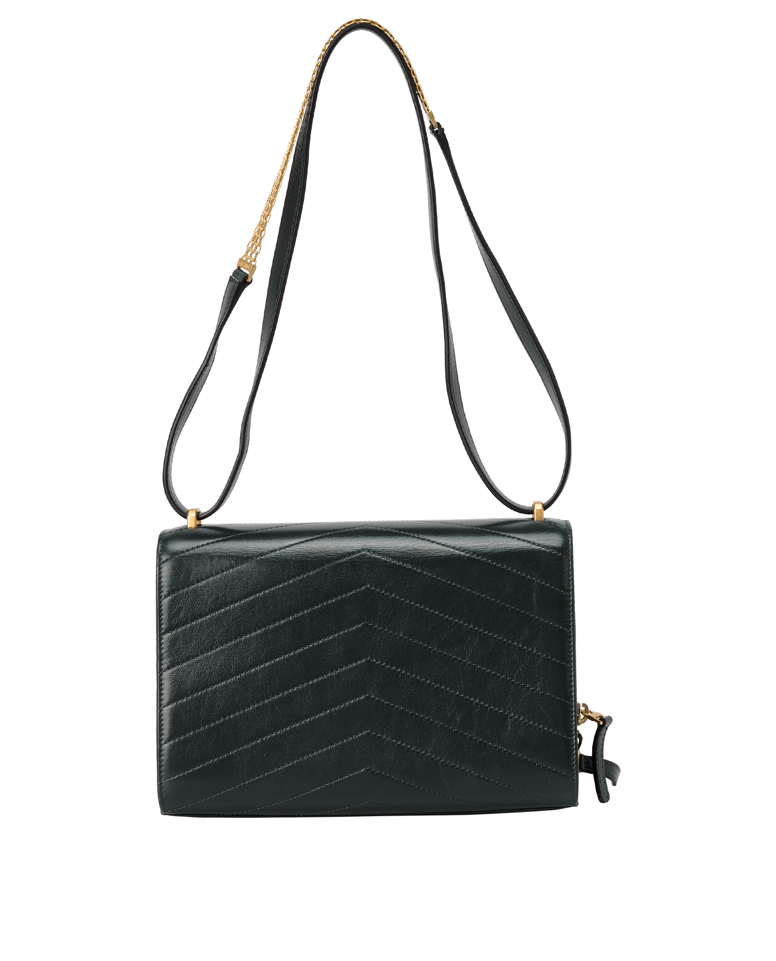 Chevron Medal Flap, &pound;1,600, Handbags, Blue, Leather, Back view